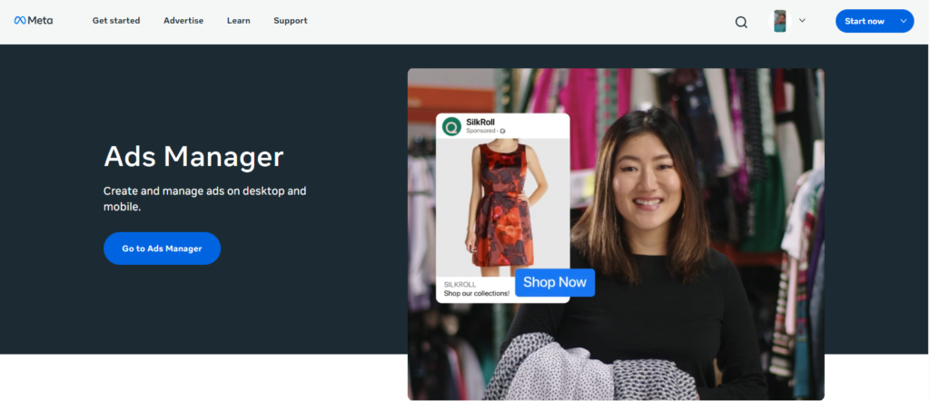 meta ads manager online interface