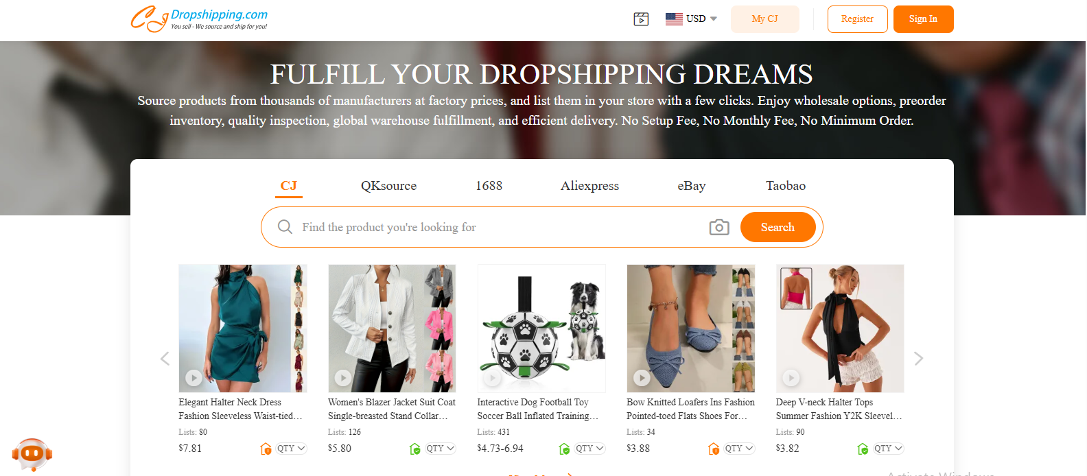 It is the dashboard picture of CJ dropshipping interface.