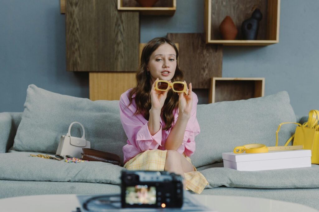 girl creating short video