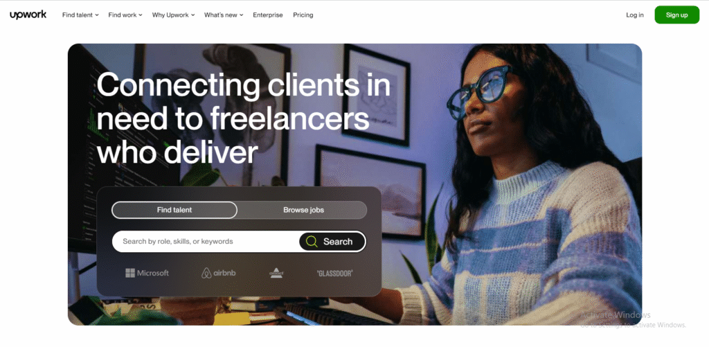 upwork interface