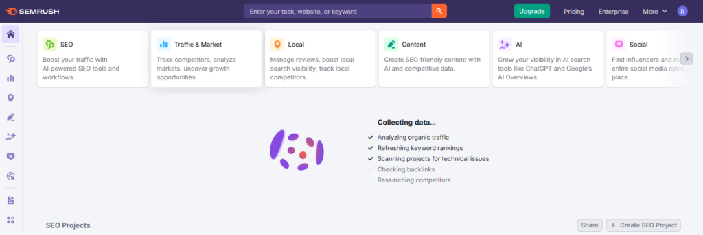 semrush interface