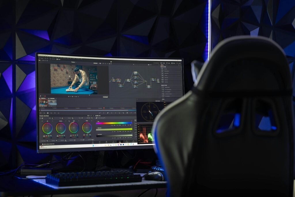 editing application open in computer