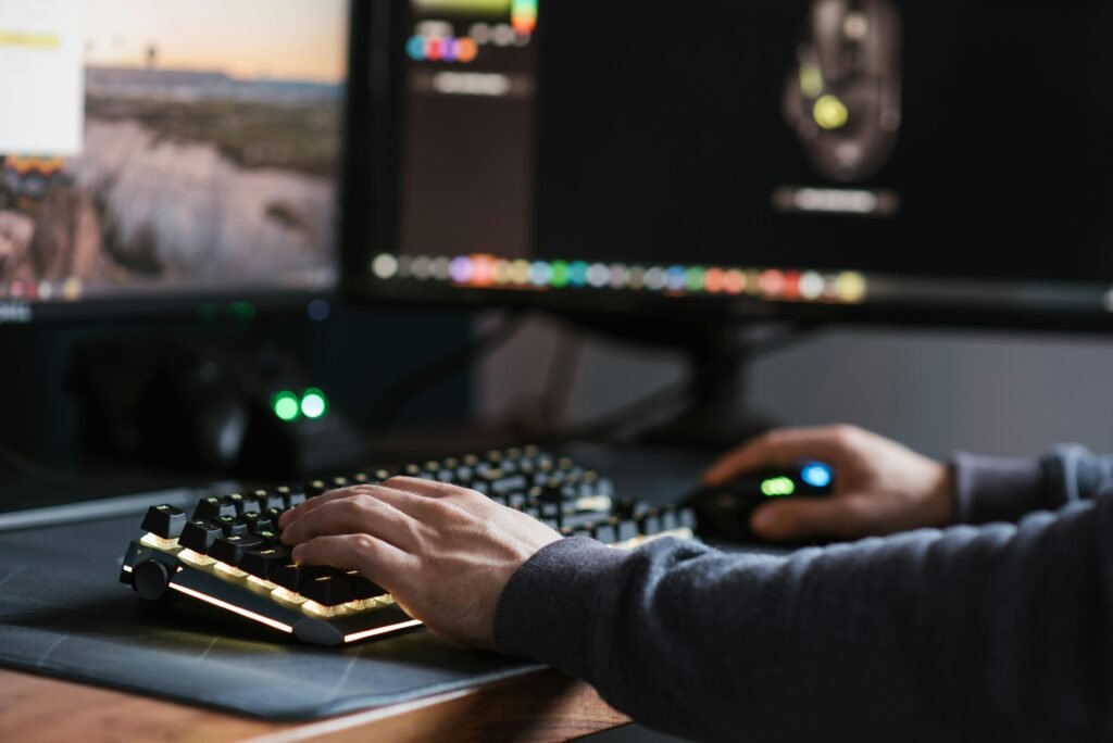 professional editor editing video in computer