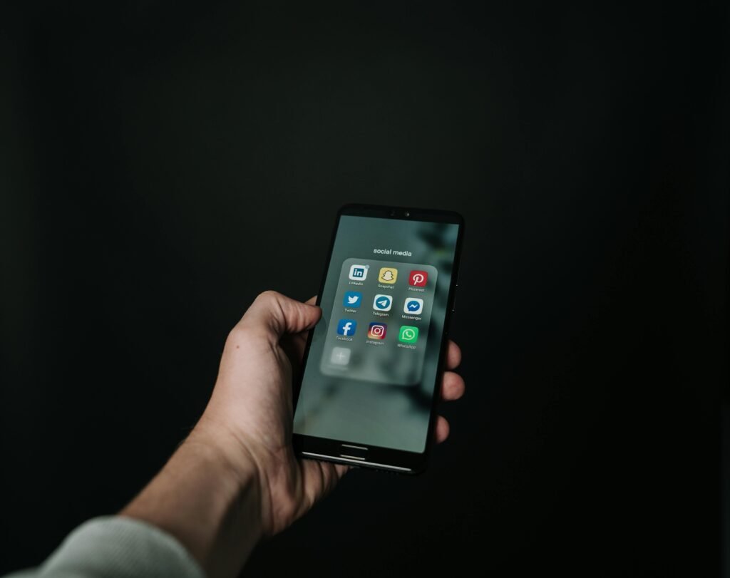 mobile showing social media apps