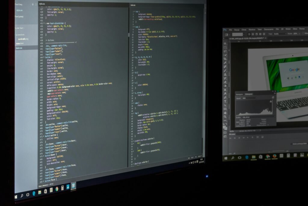 video editing software open in computer