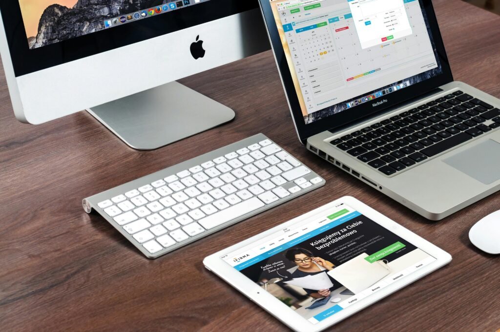 laptop open with web development