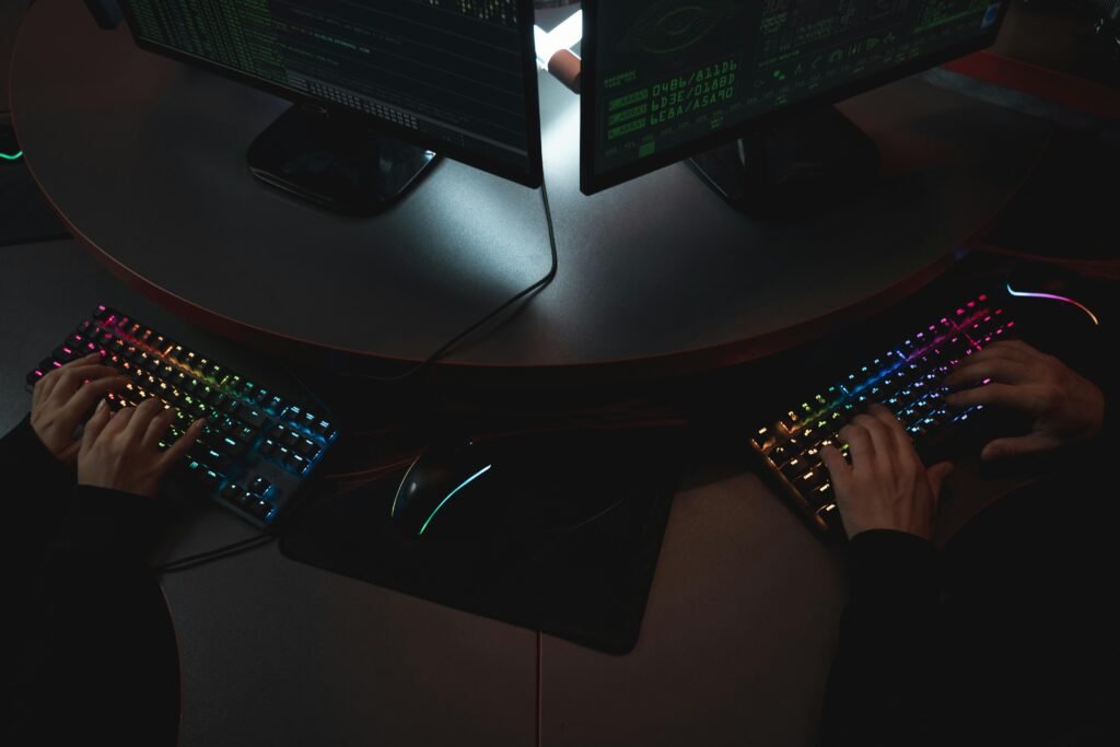 two coders developing a website