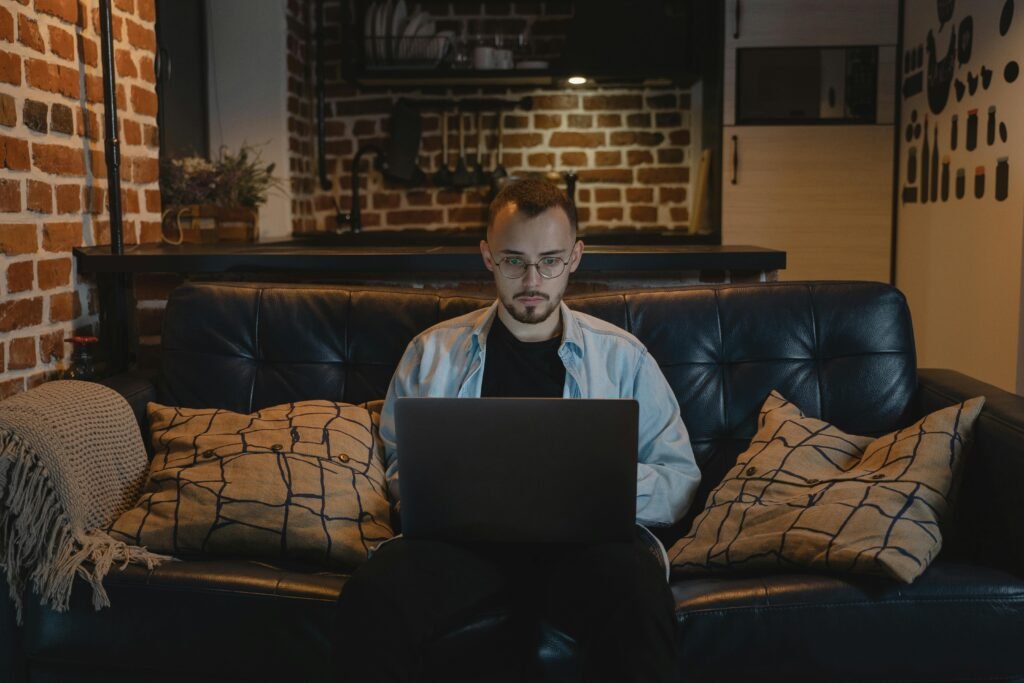 man working from home 