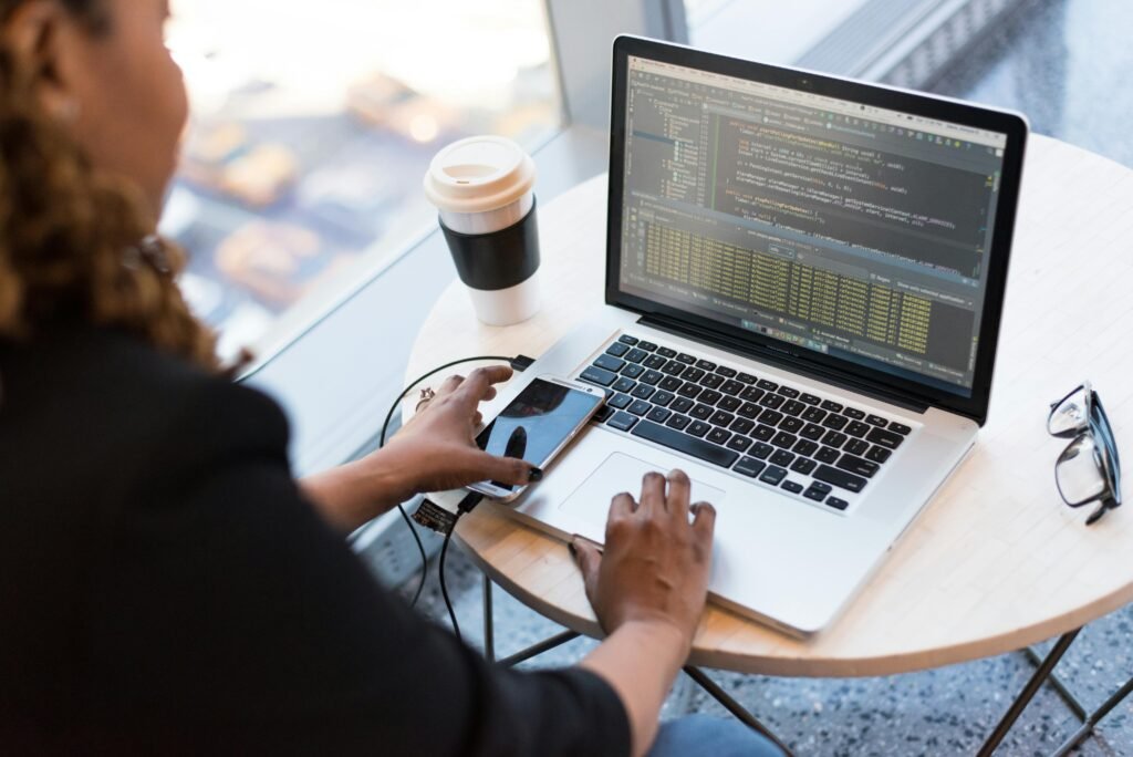 girl coder making app