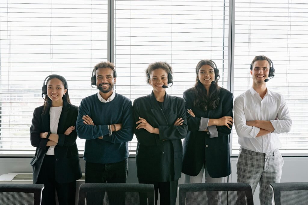 Group of professional SEO consultants